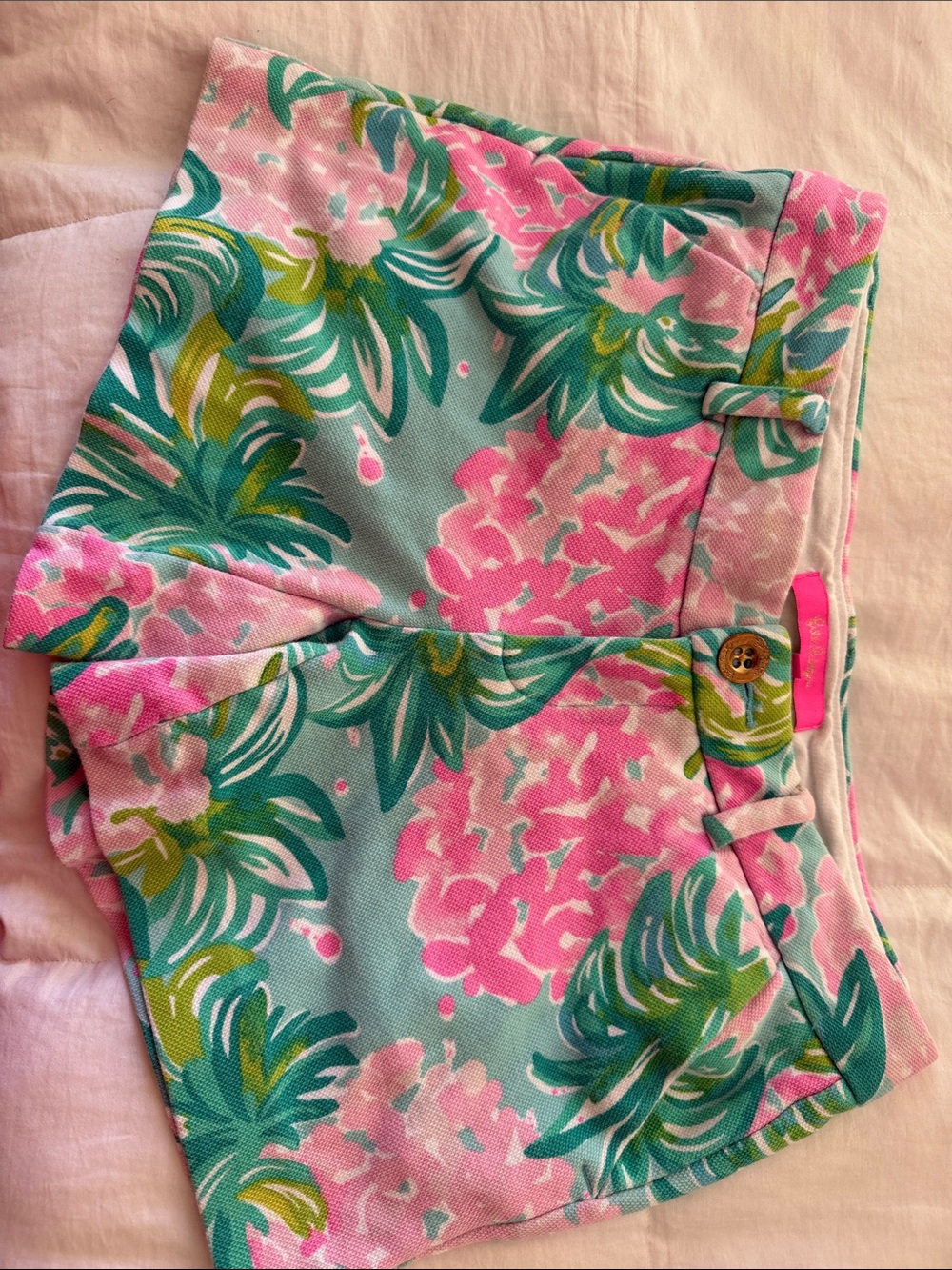 Lilly Pulitzer Pink, Teal & Green Floral High-Rise Shorts